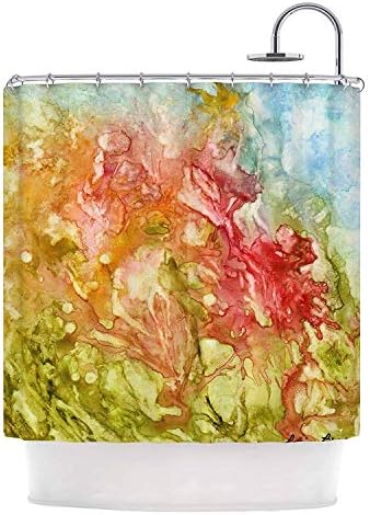 Flaun Rosie Brown Fantasy Garden Yellow Painting Shower Curtain,