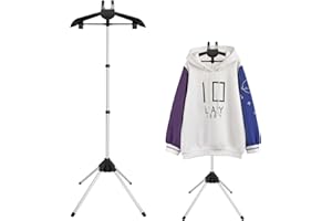 BSHOME Adjustable T Shirt Display Adult for Vendors, 32-63 inch T Shirt Display Stand, Portable Hanging Black Metal Clothes Display, Hanger Rack for Clothing Dress Garment Coat Retail