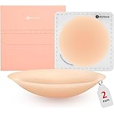 Satynova Nipple Covers with Lift for Women,2 Pairs Seamless Reusable Sticky Bra Push Up Adhesive Lifting Pasties