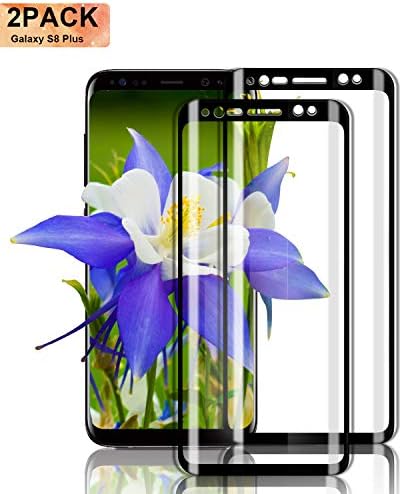 Nutmix Galaxy S8 Plus Screen Protector, [2Pack] Premium Tempered Glass Film, 9H Hardness, Anti-Shatter, Anti-Scratch, Bubble Free, Case Friendly - Black