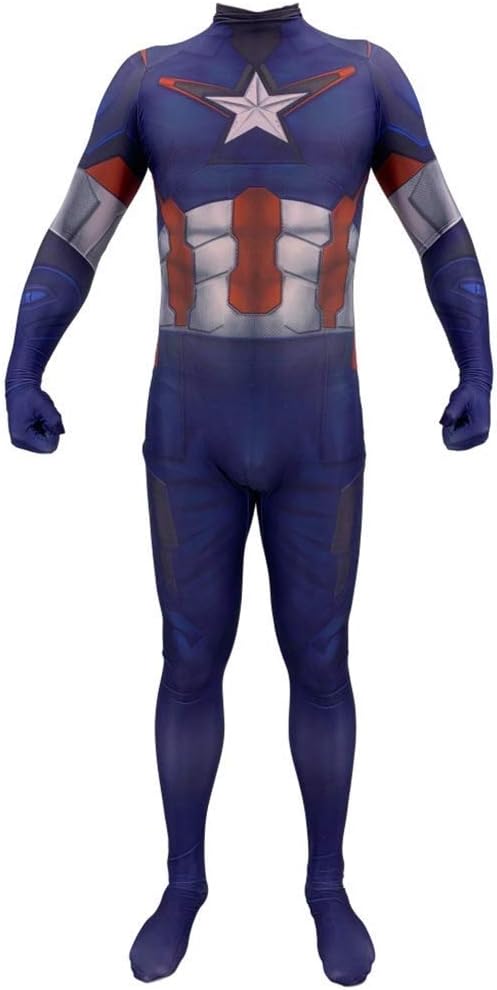 TOYSSKYR Adult Cosplay Costume Captain America Avengers Halloween Prom Performance Festival Gift ( Color : Blue , Size : LARGE )