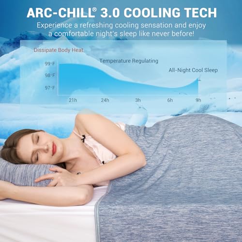 Elegear Summer Cooling Blanket 150×200cm, Japanese Cooling Fiber Q-MAX>0.5 ARC-Chill 3.0, Soft And Skin-Friendly, Sleep Better with Summer Blanket for Sofa, Bed, Blue