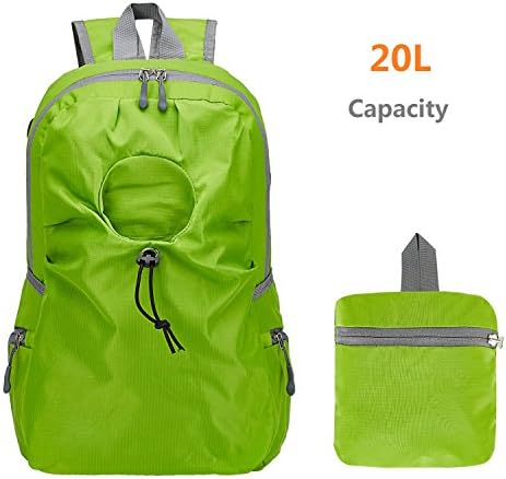 Travel Packable Backpack Lightweight Water Resistant- Haile Hiking Tour Bicycle Climbing Foldable Daypack 20L Capacity (Green)