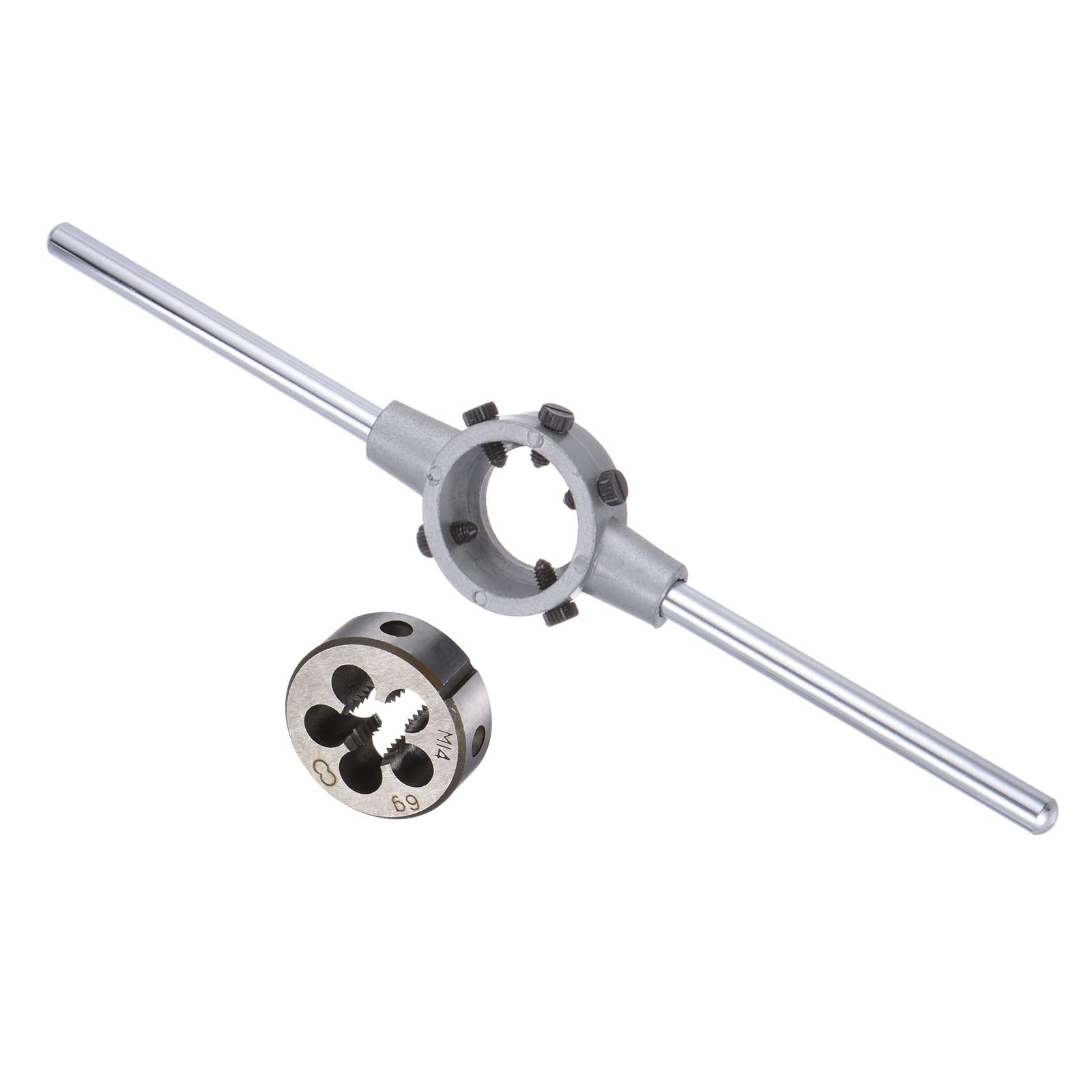 CoCud Die Stock Handle Set, M14x2 Thread Die & Fit 38mm OD / M12-M16 Die Wrench Tool Kit - (Applications: for Threading Repairing), 1-Set