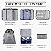 Travel Packing Cubes VAGREEZ Travel Luggage Organizers Packing Cubes with Laundry Bag (Light Grey)
