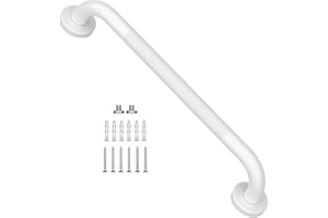 16 Inch Oil Rubbed White Grab Bar w/Anti-Slip knurled Grip, iMomwee Stainless Steel Wall Mount Bathroom Safety Handrail Support, Shower Balance Bar, Handicap Elderly Senior Assist Textured Bath Handle