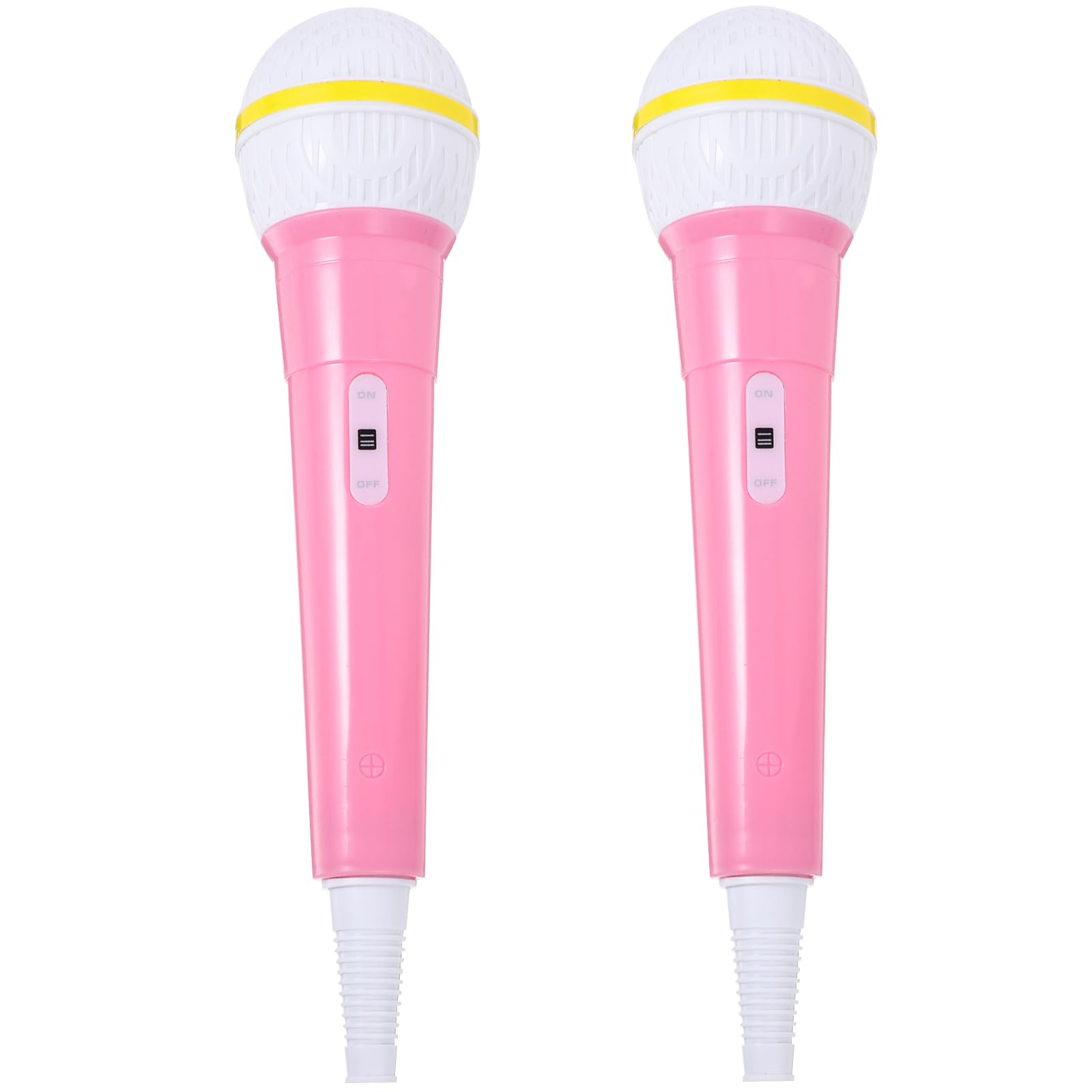 TOYANDONA 2 Pack Kids Karaoke Microphone Toys - Lightweight Pretend Play Microphones for Singing, Costumes & Parties - PVC Props for Boys & Girls