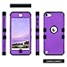 ULAK Case for iPod Touch 6 & 5th Generation, Anti Slip Anti-Scratch Silicone Case Shockproof Protective Cover with Hybrid High Soft Silicone + Hard PC Case (Purple)