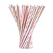 eBoot Paper Straws Drinking Decoration Straw for Birthday, Wedding, Christmas, Celebration Parties, 100 Pieces (Gold and Pink)