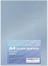 Essential Arts A4 Clear Acetate 240 Micron Pack of 10 Sheets