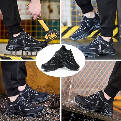Safety Shoes Men Women Safety Sneakers Comfortable Lightweight Work Shoes Breathable with Steel Toe