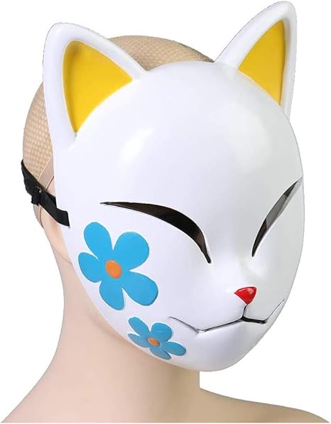 shinykids 真菰 お面 鬼滅の刃用 きめつのやいば用 コスプレ グッズ マスク 樹脂製 フォックス仮面 狐マスク クリップ アニメ周辺 小道具 cosplay小物