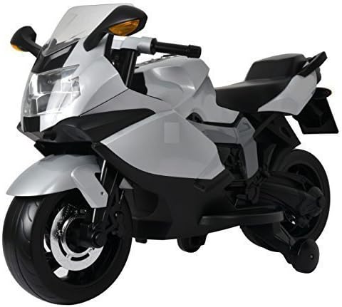 PoshTots Ride-on BMW Like Bike Rechargeable Battery with Interactive Features for Kids, 2-4 Years (White)