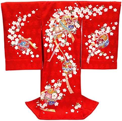 Amazon Co Jp 産着 女の子 お宮参り 京友禅 赤 鈴 着物 初着 のしめ 新品 購入 販売 女 宮参り 正絹 仕立て上がり 赤ちゃん 女児 Ju 161 服 ファッション小物