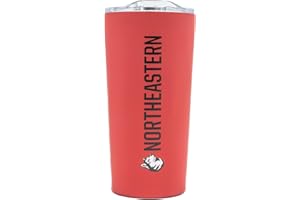Decorvo Officially Licensed Collegiate Stainless Steel Tumbler - Double Walled Insulated Travel Tumbler with Slide Lid - 18 oz (Northeastern)