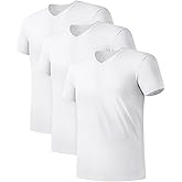 DAVID ARCHY Men's Undershirts Micro Modal Ultra Soft T-Shirts Stretch Moisture-Wicking Crewneck/V-Neck Tees for Men, 3-Pack