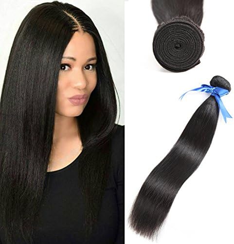 Vivi Babi Hair Brazilian Straight Hair 1 Bundle Virgin Straight Human Hair Brazilian Hair 100g Natural Black Color for Women( 8 Inches)
