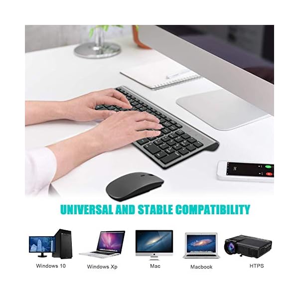 Wireless-Keyboard-and-Mouse-SetsUK-Layout-24Ghz-USB-Receiver-Full-Size-Keyboard-Combo-Compact-Compatible-with-iMac-Mac-PC-Laptop-Tablet-Computer-Windows-Deep-Grey Wireless Keyboard and Mouse Sets, UK layout 2.4Ghz Usb Compact Portable Ergonomics Slim Wireless Keyboard Mouse For PC…