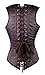 Charmian Women's Spiral Steel Boned Steampunk Vintage Jacquard Underbust Waist Cincher Corset Vest Umber XXX-Large