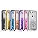 Dexnor iPhone 8 Plus Case, iPhone 7 Plus Case, Glitter 3D Bling Sparkle Flowing Liquid Case Transparent 3 in 1 Shockproof TPU Silicone + PC Cover for iPhone 8 Plus/ 7 Plus/6s Plus/6 Plus - Silver