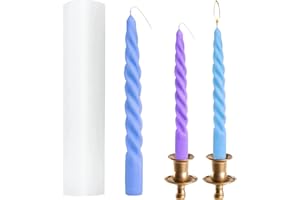 Spiral Taper Silicone Candle Molds Set, 3D Candle Making Kit Include 36ft Wick & Holder, DIY Casting Epoxy Resin Molds for Ma