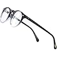 EAREADA Vintage Round Glasses Clear Lens Thick Round Rim Acetate Eyeglasses For Men…