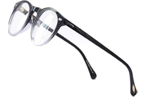 EAREADA Vintage Round Glasses Clear Lens Thick Round Rim Acetate Eyeglasses For Men…