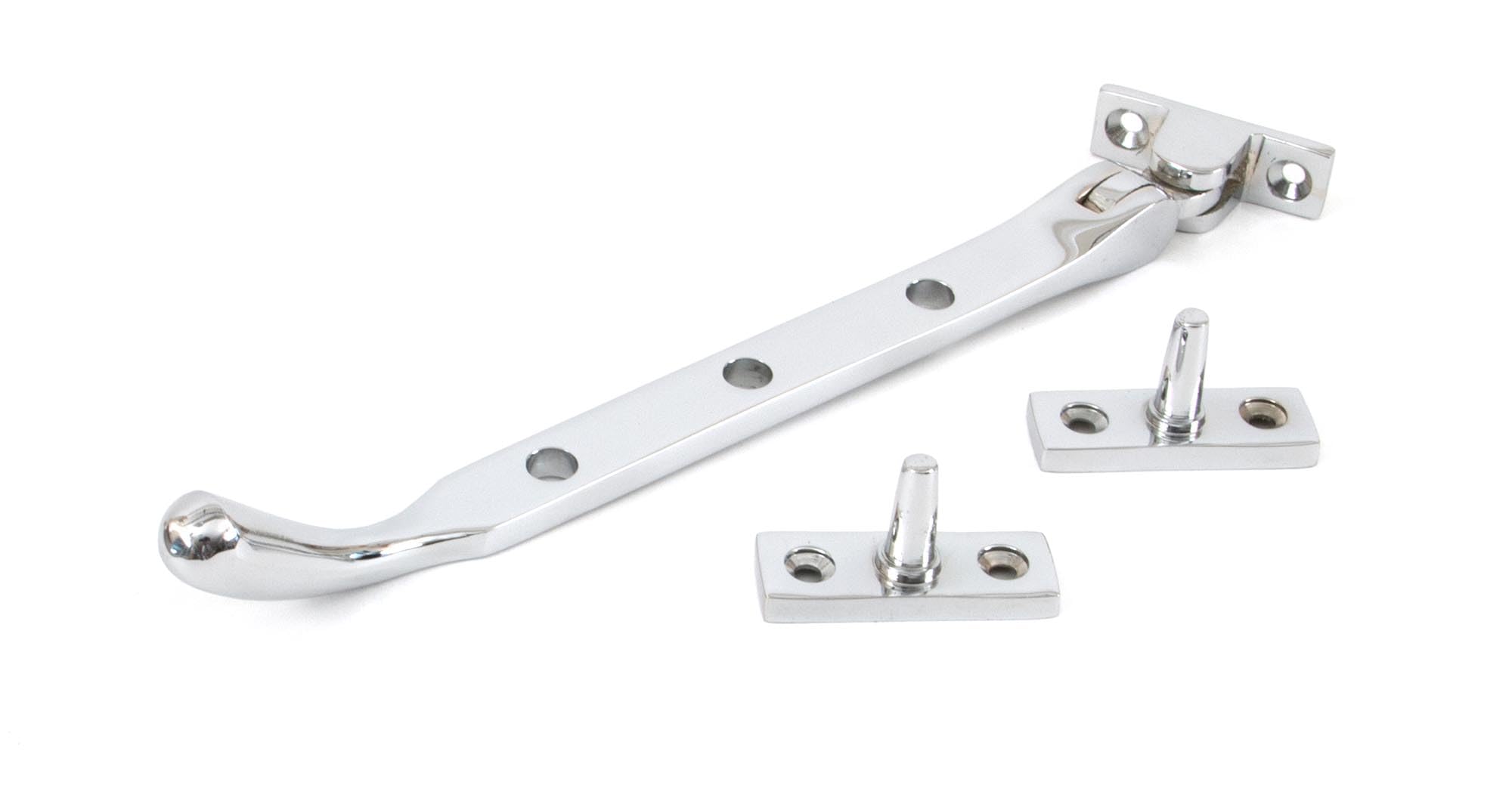 From The Anvil Polished Chrome 8 Inch Peardrop Stay