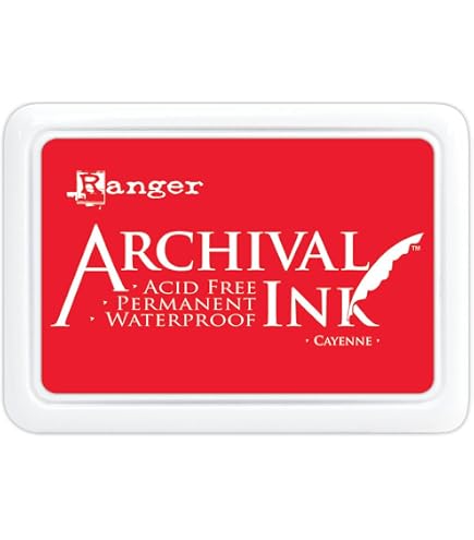 Tampone Inchiostro Archivio Ranger #0-Emerald Verde, Indelebile, Resistente All'acqua E Alla Luce. Senza Acidi, Atossico. Per Scrapbooking, Stampe E Mixed Media.