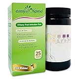 Easy@Home(UTI-25P) Urinary Tract Infection Test Strips (UTI test strips) ,25 tests/bottle - FDA Approved for OTC USE, Urinalysis Test to detect Leukocytes and Nitrite