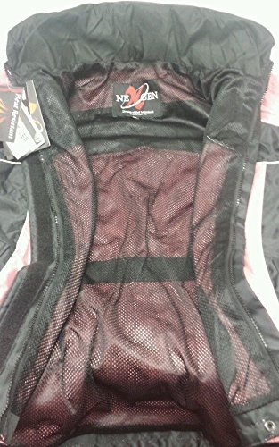 Nexgen LADIES MOTORCYCLE RIDING NYLON RAIN SUIT GEAR PINK/BLACK WATERPROOF LIGHTWEIGHT (3XL Regular)