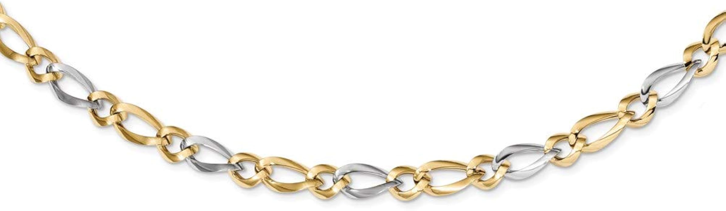 14ct Two Tone Gold Necklace, 17.5" Amazon.co.uk Jewellery