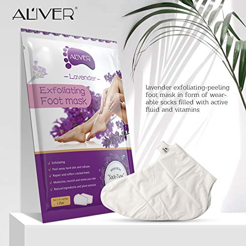 Aliver Foot Peel Mask (5 Pack) for Cracked Heels That Remove Dead
