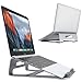 SLYPNOS Laptop Stand, Aluminum Cooling MacBook Stand, Portable Tilted Elevated Laptop Riser with Non-Slip Pads and Front Lip for MacBook Air, MacBook Pro, Laptop & Notebook (Silver-1)
