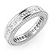 Metal Factory 925 Sterling Silver Princess Cut Cubic Zirconia CZ Milgrain Eternity Band Ring