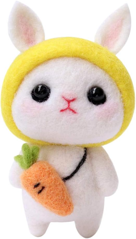 Amazon Co Jp Sharprepublic 羊毛フェルト フェルトツール ウールフェルト キット 可愛い動物 ウサギ 初心者に最適 簡単 便利 黄 ホビー