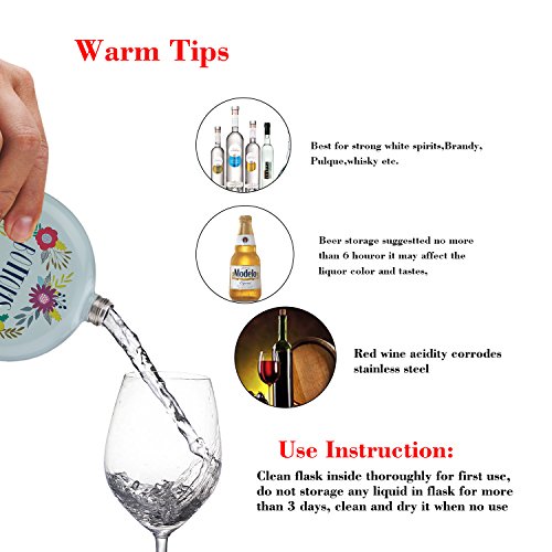 Flask For Women Hip Flask & Funnel Set With Crystal Lid Decorative Women's Flasks 5 oz