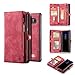 Galaxy Note 8 Case,AKHVRS Handmade Premium PU Leather Wallet Case,Zipper Wallet Case [Magnetic Closure]Detachable Magnetic Case & Card Slots for Samsung Galaxy Note 8 - Red