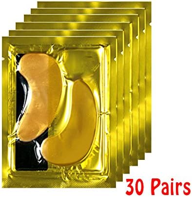 Gold Eye Mask, Anti-aging Hyaluronic Acid Eye Patches by NeSexy, Gold Collagen Eye Strips for Anti Wrinkle Tissue Rejuvenation 30Pairs