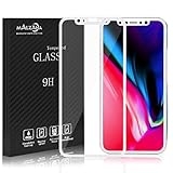iPhone X Screen Protector,Malzaha Apple X Full Coverage,Tempered Glass Screen Protector,Film Edge to Edge Protection,iPhone x tempered glass (White-edge)