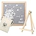 Felt Letter Board&Message Board Oak Wooden Frame 10 x 10 inches,Letter Organizer with Stand,510 White+Blue+Pink Letters and Symbols, Gray Changeable Letter Board&Word Board with Letters