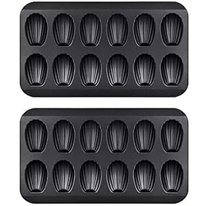 Basage 2 packs niet-Stick Madeleine Pot, bakvorm 12 met Shell Cake Bakplaat Chocolade Non-Stick Bakplaat, Gebruikt voor…