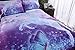 Alicemall 3D Unicorn Bedding Elegant White Unicorn Butterfly Flying Snowflake Print Duvet Cover Set, Soft and Breathable 4 Pieces Purple Bedding Set, Full Size College Bed Set (Full, Purple Unicorn)