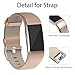 Henoda Replacement Bands Compatible with Charge 2, Classic Genuine Leather Charge 2 Band Fitness Wristband for Women Men Small Large Rose Gold