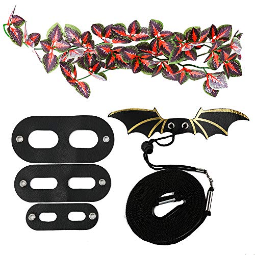 fivebull Reptiles Plants Plastic Leaves,Reptile Amphibian Habitat Leaf DÃ©cor Terrapin Lake Aquarium Tank with Platform