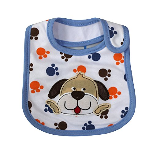 FREE FISHER Baby Bibs Set Unisex Water Proof Cotton with Velcro 9-Pack (Set A)