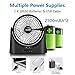 Gazeled Battery Powered Fan, Large Rechargeable Fan, Dual Head Tower Fans, 10000mAh, 6-24H Working Hours, 110° Horizontal Rotation, 2 Independent Fans with 350° Vertical Rotation, USB Desk Fan