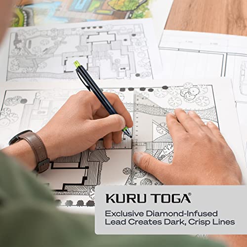 uniball Kuru Toga Mechanical Pencil with 0.7 mm Lead Refills & Pencil Erasers, HB 2 Pricepulse