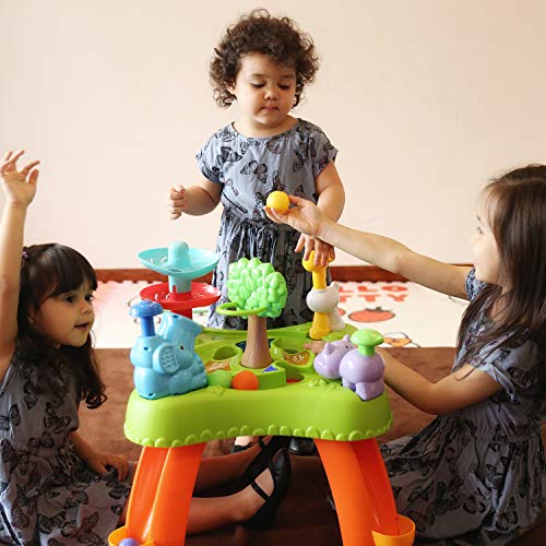 infunbebe Activity Ball Run Table Learning and Activity Table for Toddlers, Early Development Multiplayer Learning Table with Ball Drop Toys and Game Mode - Thumbnail 2