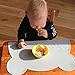 Kids Placemat - Eating with Sweet Bear, Silicone Placemat for Kids, Waterproof Baby Placemat, Portable Food Mat Travel Placemat for Toddler, Non Slip Silicone Placemat Easy Clean Reusable Mat Grey